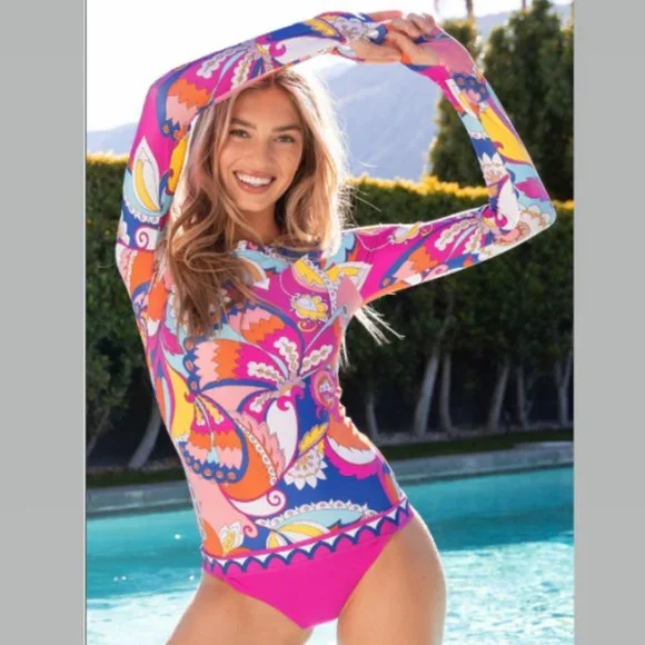 Trina Turk Sevilla Swim Shirt Long Sleeve NWT - Picture 6 of 16